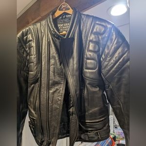 Top Gear leather motorcycle racing jacket sz 44